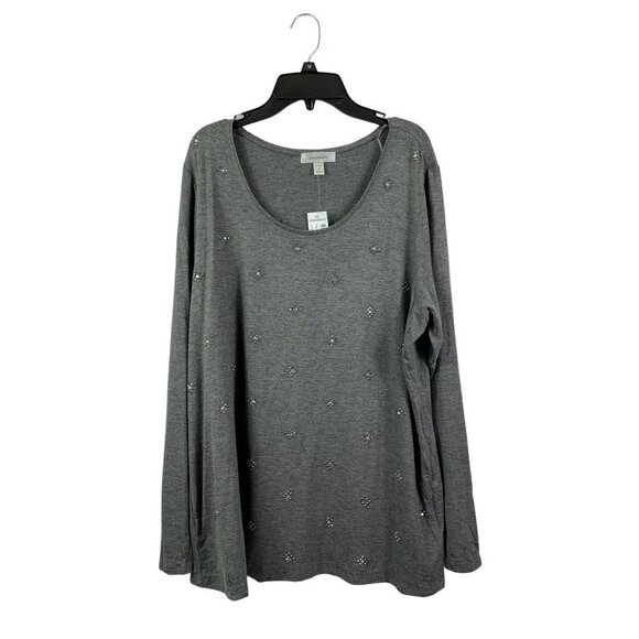 dressbarn Tops - Dressbarn Women's Grey Sparkle Lightweight Top